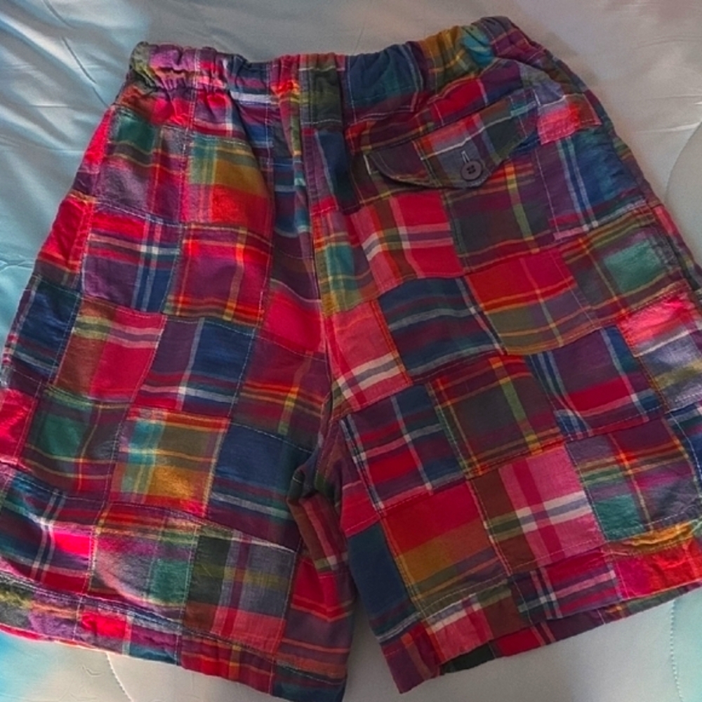 Izod For Talbot's Multicolor Madras Plaid Shorts, S